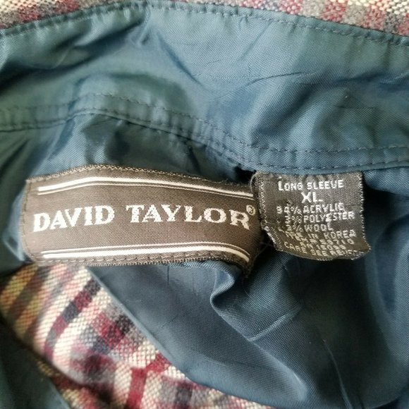 Vintage Wool Blend Men's David Taylor Plaid Flannel Shirt Long Sleeve XL - Picture 7 of 9